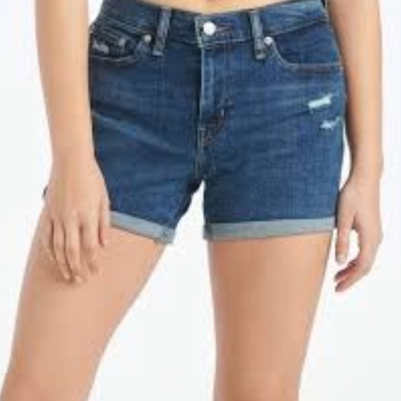 Levi’s Distressed Mid Length Denim Jean Short 27 NWT - Picture 9 of 9